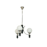 Tina Mid Century Modern Wood Crown Chandelier Glass Shade Pendant Lighting Fixture