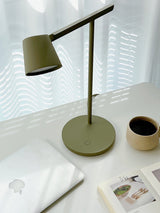 Modern Minimalist Tip Table Lamp with Adjustable Head and Dimmable LED Light for Workspace