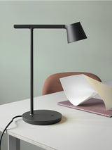 Modern Minimalist Tip Table Lamp with Adjustable Head and Dimmable LED Light for Workspace