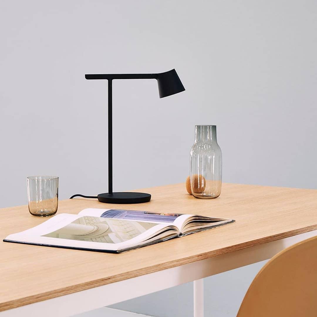 Modern Minimalist Tip Table Lamp with Adjustable Head and Dimmable LED Light for Workspace