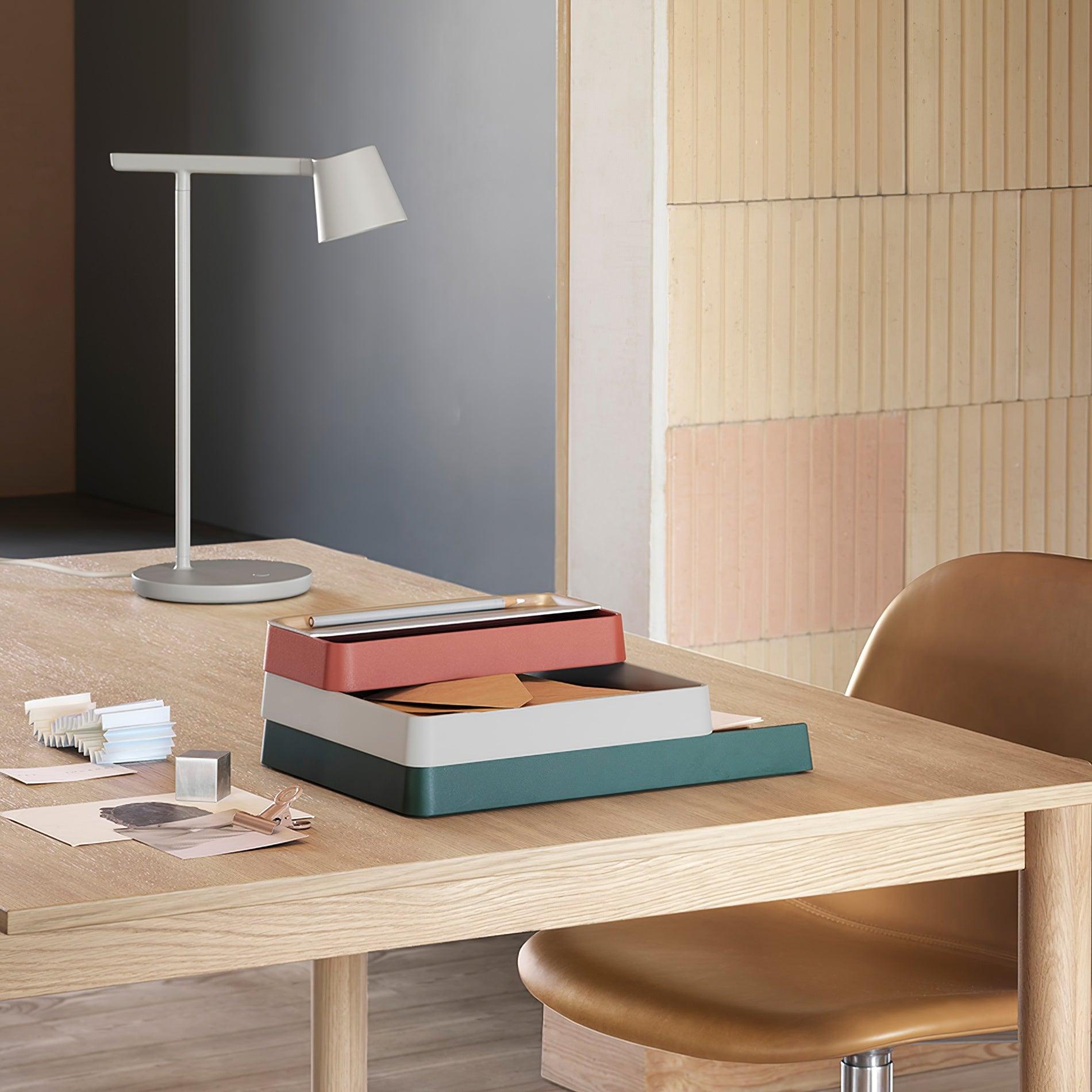 Modern Minimalist Tip Table Lamp with Adjustable Head and Dimmable LED Light for Workspace