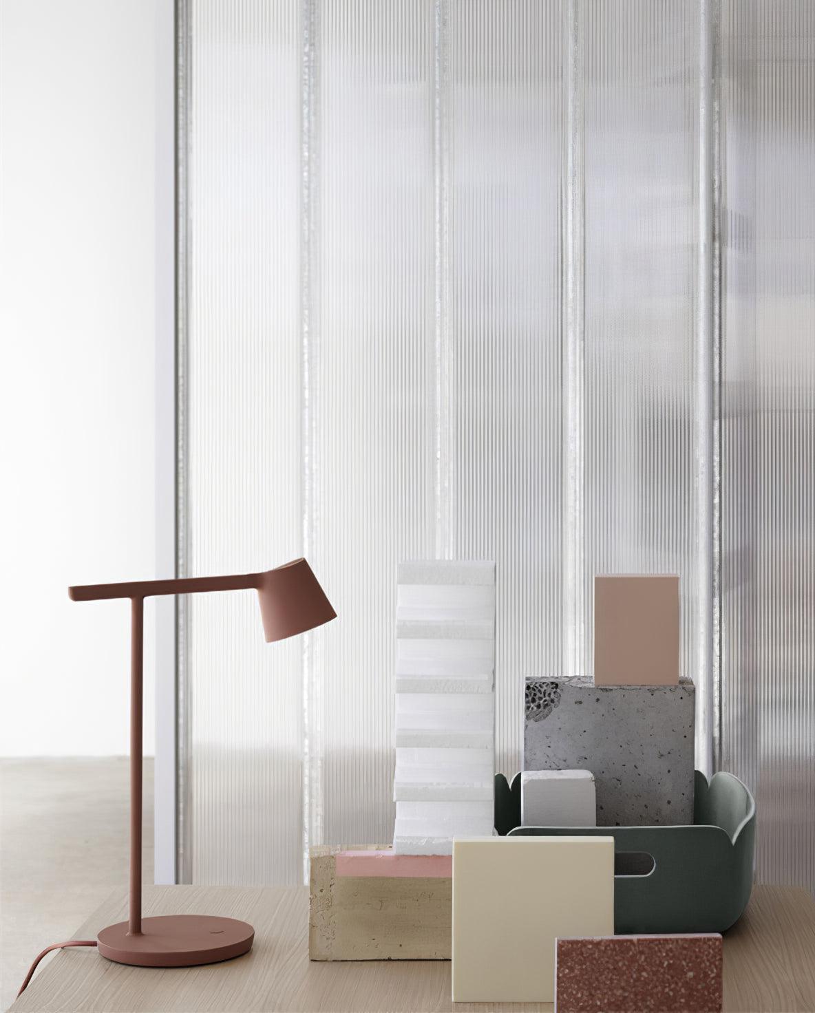 Modern Minimalist Tip Table Lamp with Adjustable Head and Dimmable LED Light for Workspace