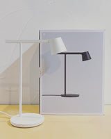 Modern Minimalist Tip Table Lamp with Adjustable Head and Dimmable LED Light for Workspace