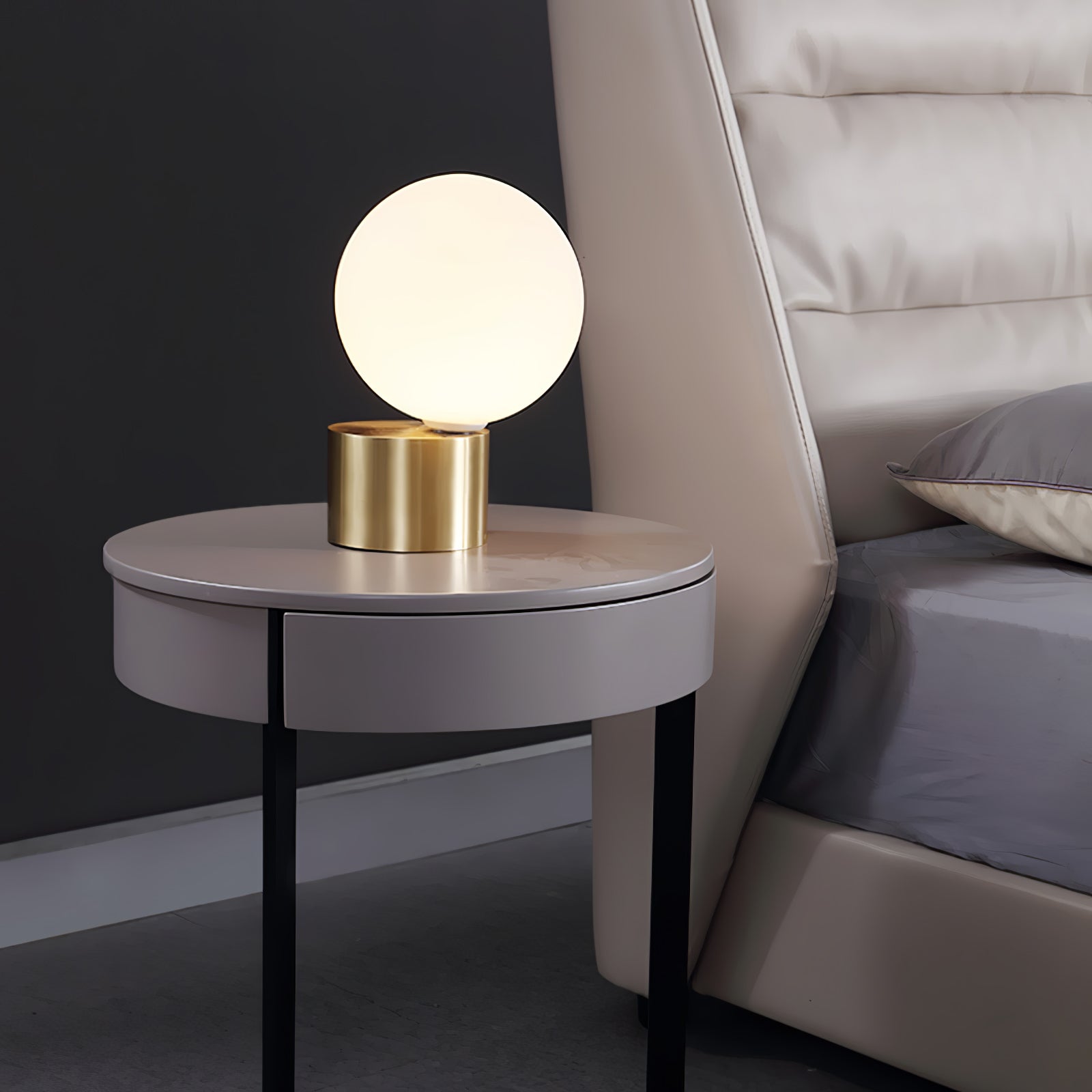 Modern Handcrafted Glass Globe Desk Lamp Gold Minimalist Table Light for Home Office