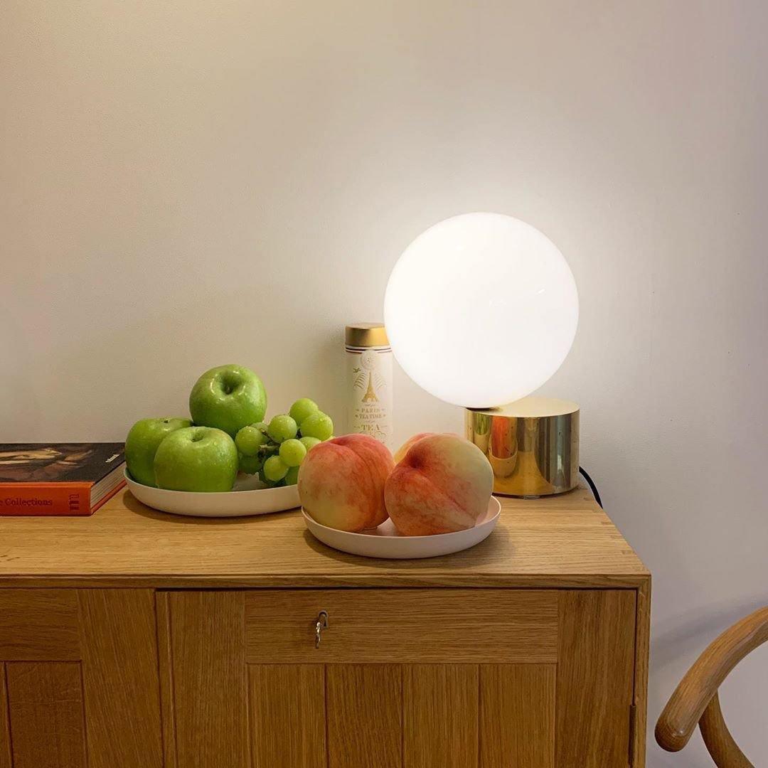 Modern Handcrafted Glass Globe Desk Lamp Gold Minimalist Table Light for Home Office