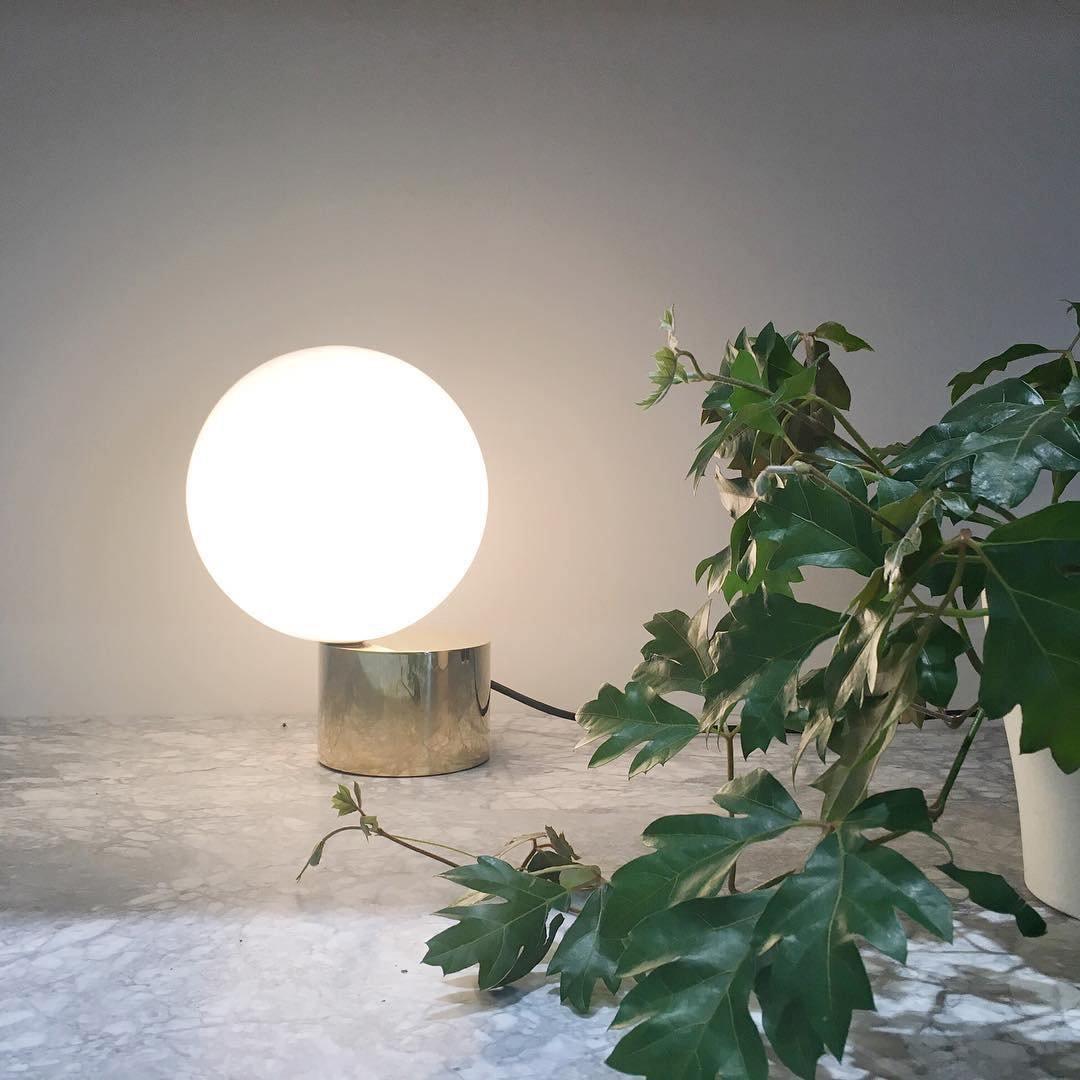 Modern Handcrafted Glass Globe Desk Lamp Gold Minimalist Table Light for Home Office