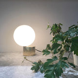 Modern Handcrafted Glass Globe Desk Lamp Gold Minimalist Table Light for Home Office