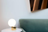 Modern Handcrafted Glass Globe Desk Lamp Gold Minimalist Table Light for Home Office