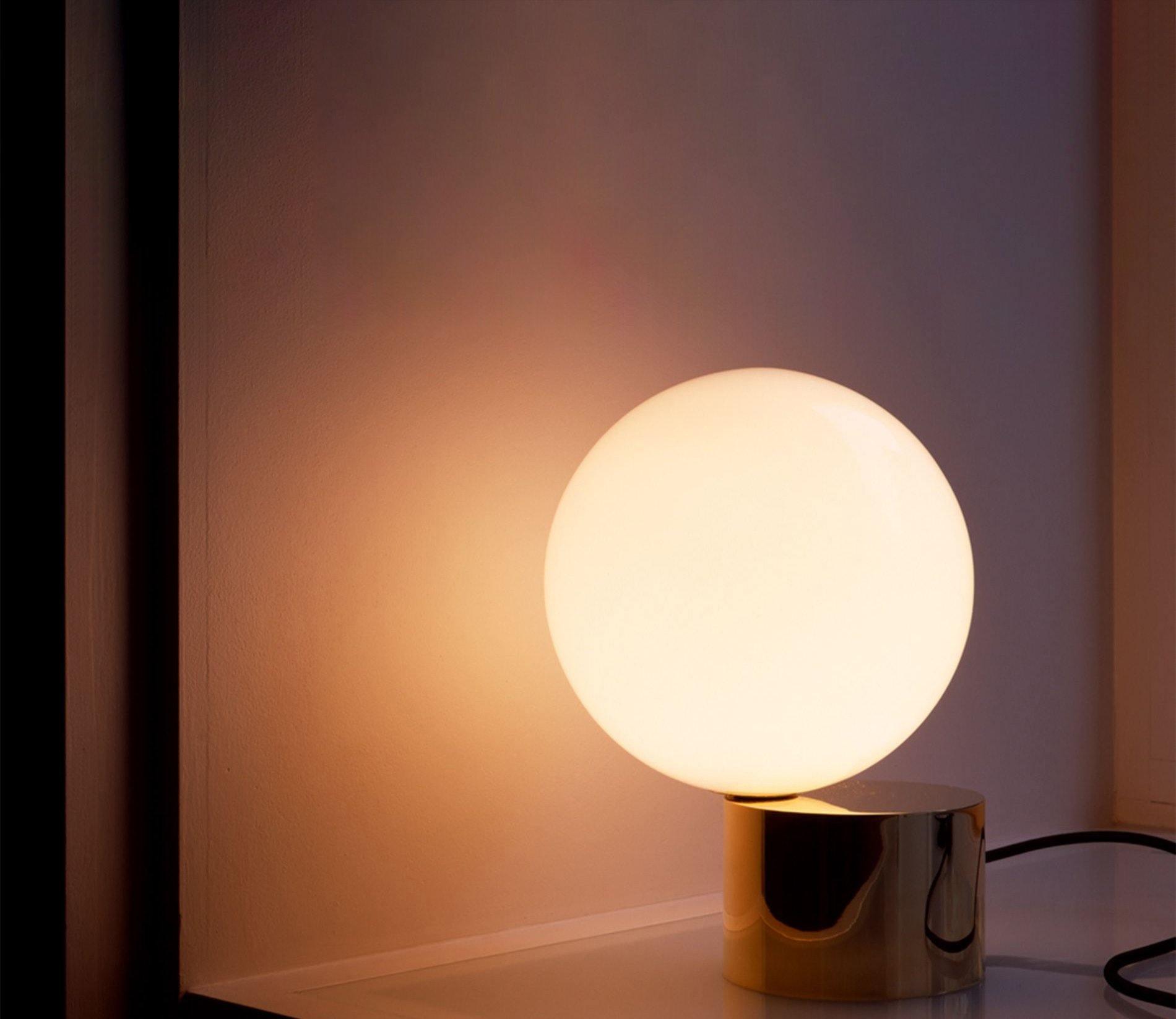 Modern Handcrafted Glass Globe Desk Lamp Gold Minimalist Table Light for Home Office