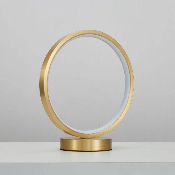 Tivoli Modern Round Brass LED Table Lamp Minimalist Bedside Lighting for Bedroom