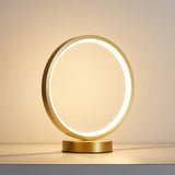 Tivoli Modern Round Brass LED Table Lamp Minimalist Bedside Lighting for Bedroom