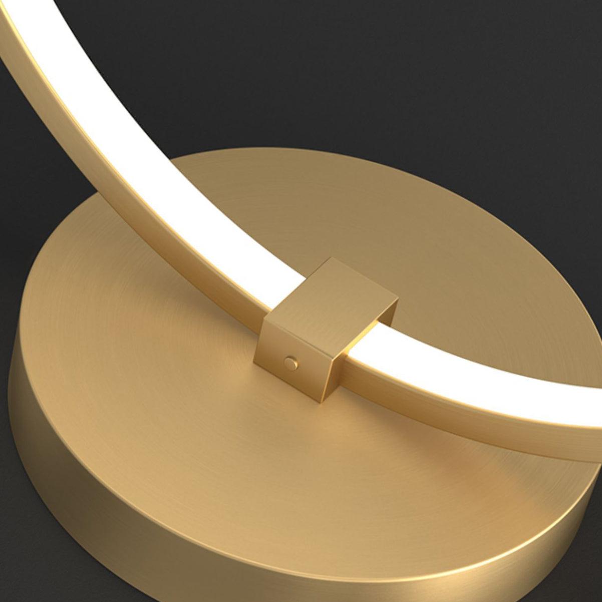 Tivoli Modern Round Brass LED Table Lamp Minimalist Bedside Lighting for Bedroom