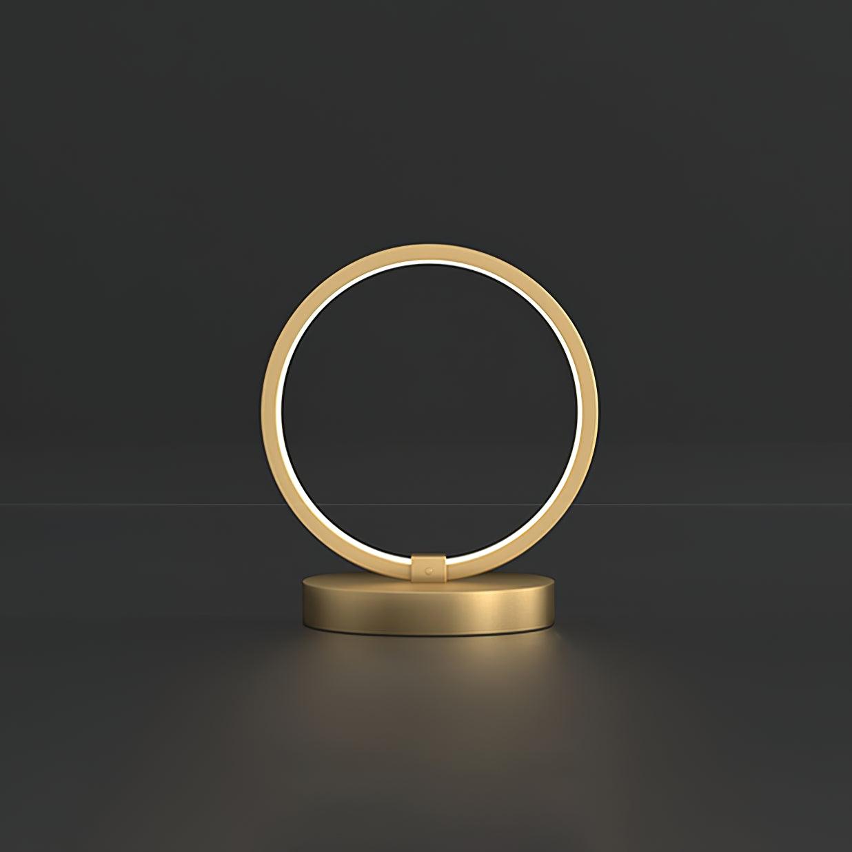 Tivoli Modern Round Brass LED Table Lamp Minimalist Bedside Lighting for Bedroom