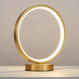 Tivoli Modern Round Brass LED Table Lamp Minimalist Bedside Lighting for Bedroom