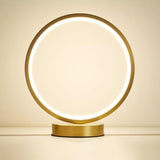 Tivoli Modern Round Brass LED Table Lamp Minimalist Bedside Lighting for Bedroom