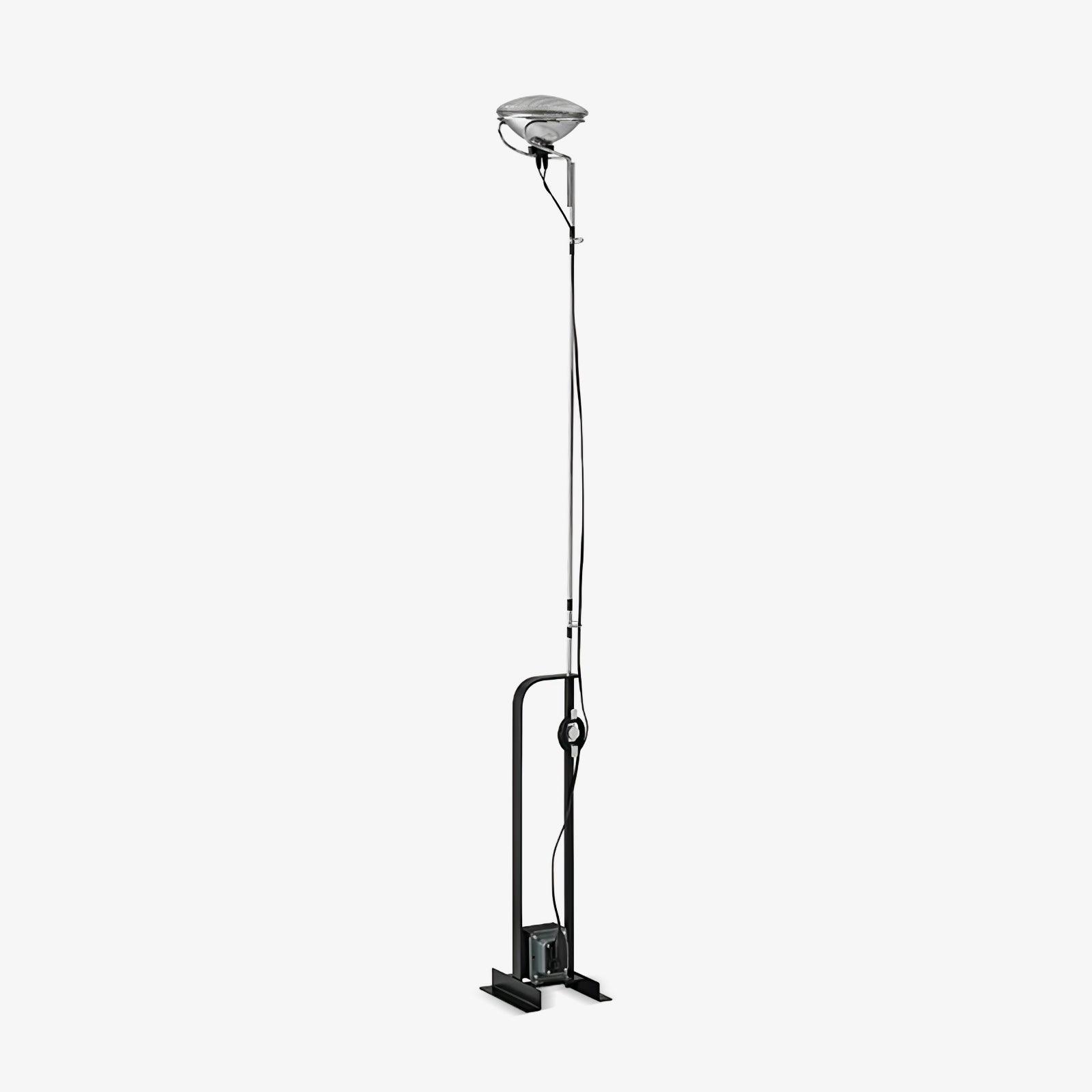 Modern Industrial Adjustable LED Floor Lamp with Telescopic Stem for Living Room Lighting