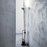 Modern Industrial Adjustable LED Floor Lamp with Telescopic Stem for Living Room Lighting