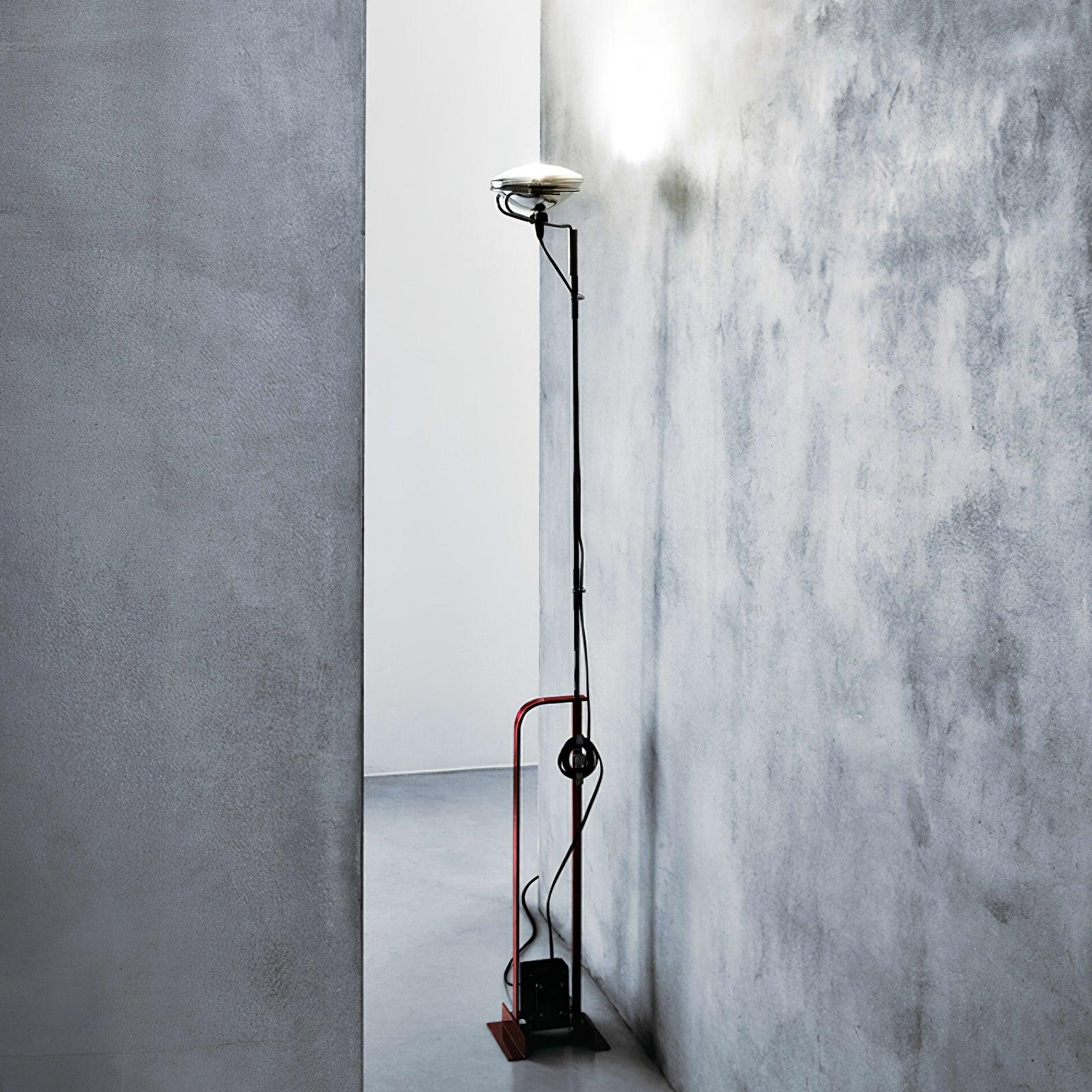 Modern Industrial Adjustable LED Floor Lamp with Telescopic Stem for Living Room Lighting