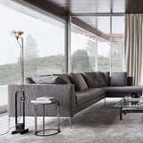 Modern Industrial Adjustable LED Floor Lamp with Telescopic Stem for Living Room Lighting