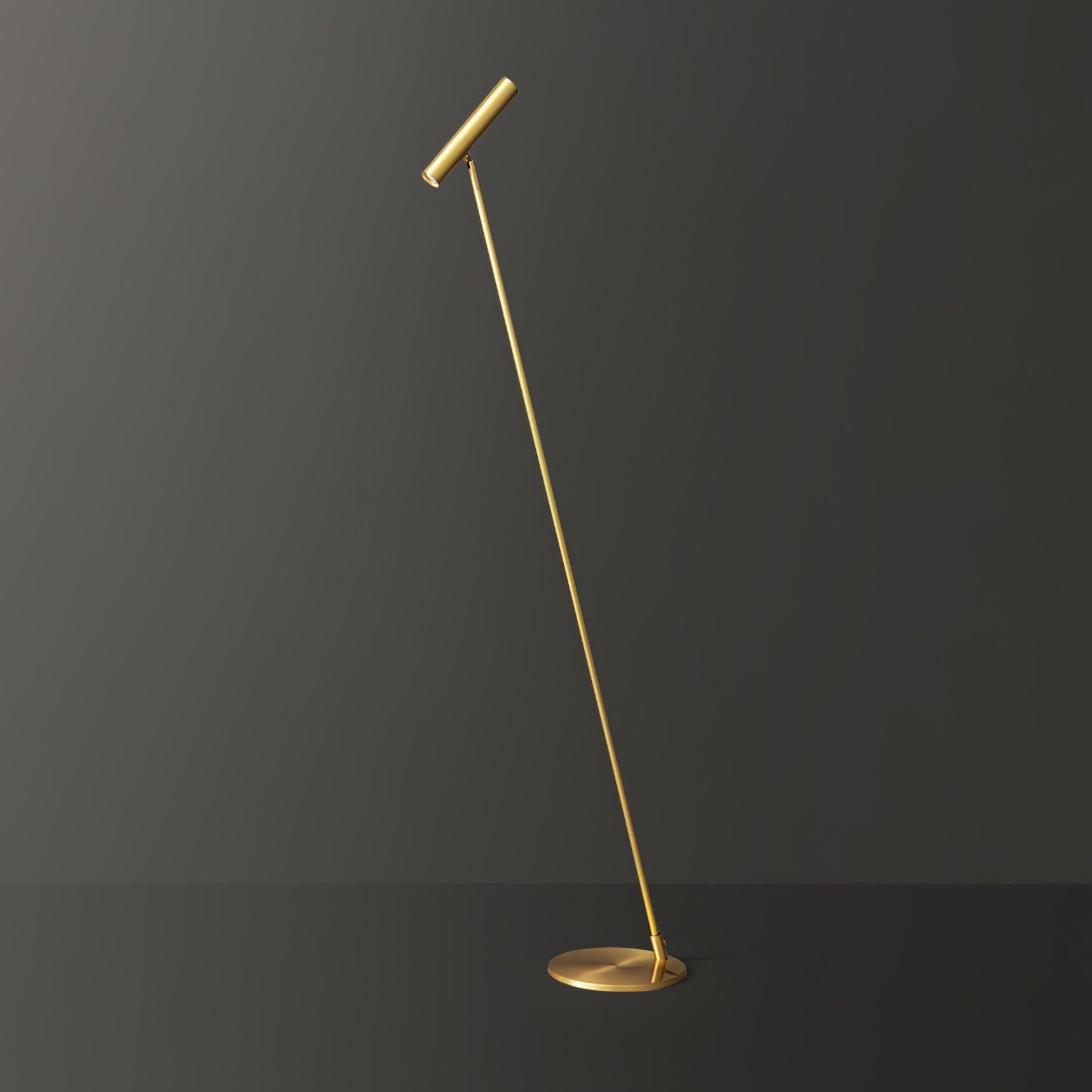 Modern Slim Brass LED Uplight Floor Lamp with Three Color Temperatures for Contemporary Living Rooms