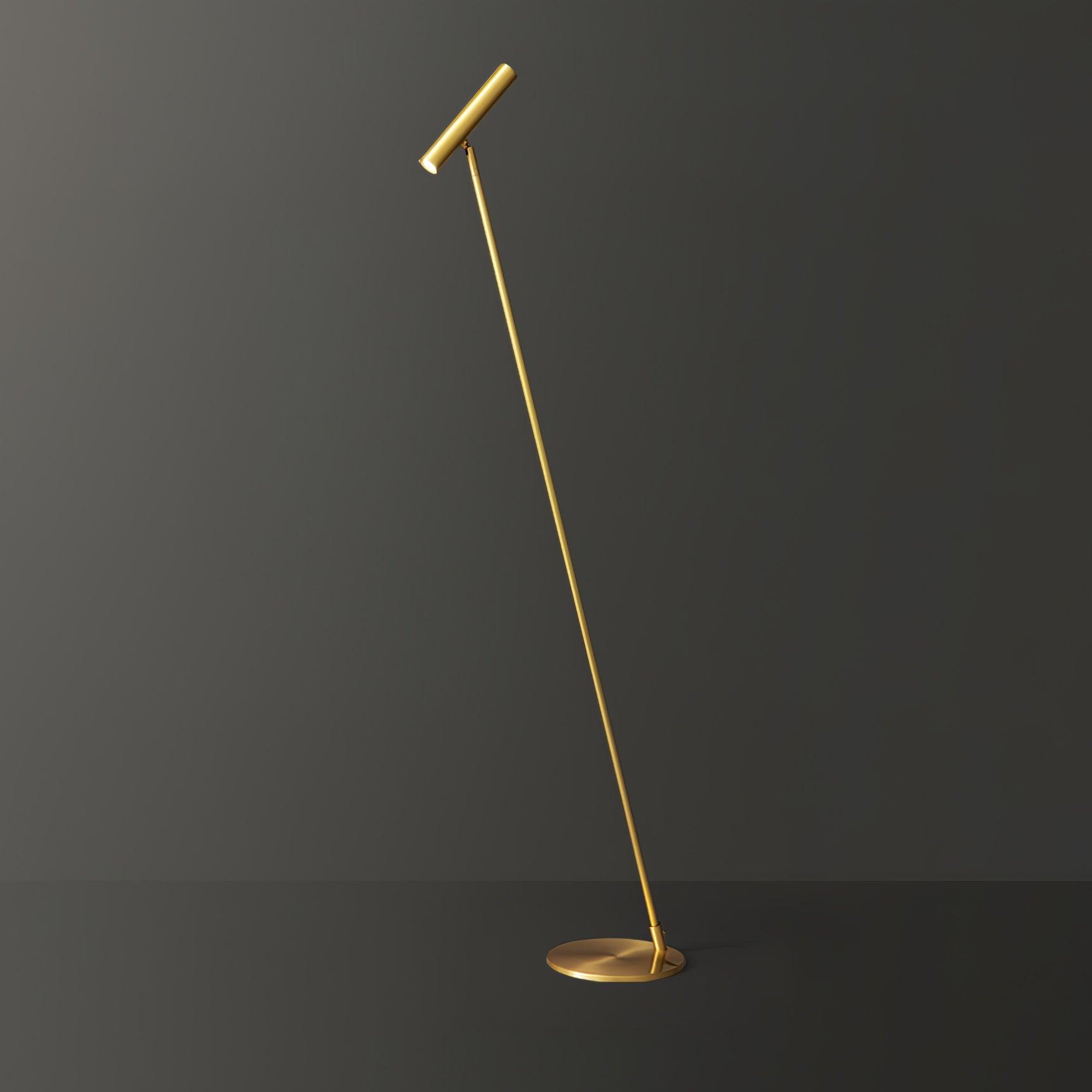 Modern Slim Brass LED Uplight Floor Lamp with Three Color Temperatures for Contemporary Living Rooms