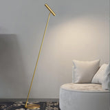 Modern Slim Brass LED Uplight Floor Lamp with Three Color Temperatures for Contemporary Living Rooms