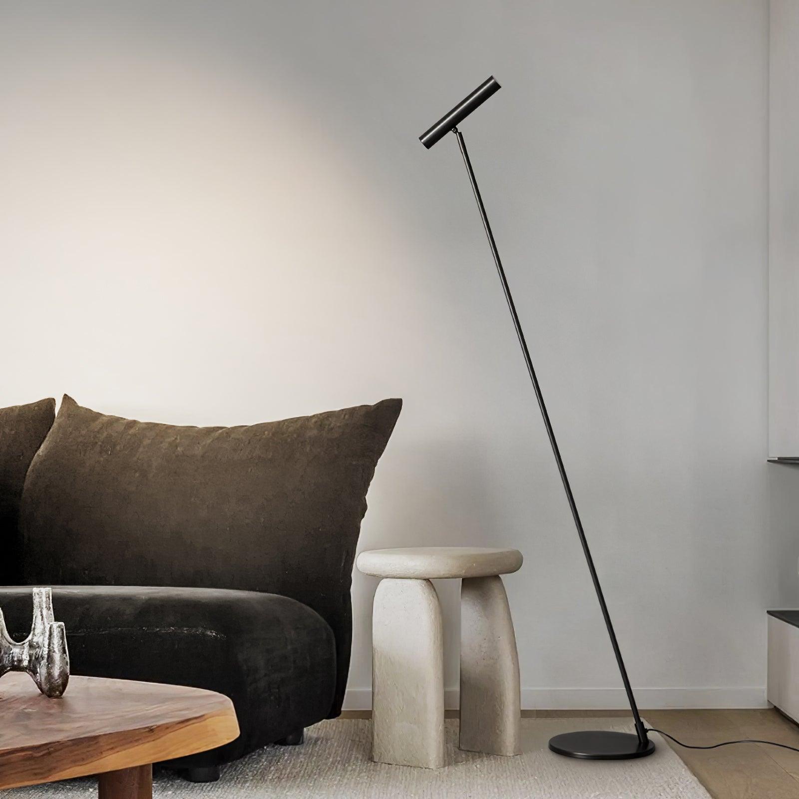 Modern Slim Brass LED Uplight Floor Lamp with Three Color Temperatures for Contemporary Living Rooms
