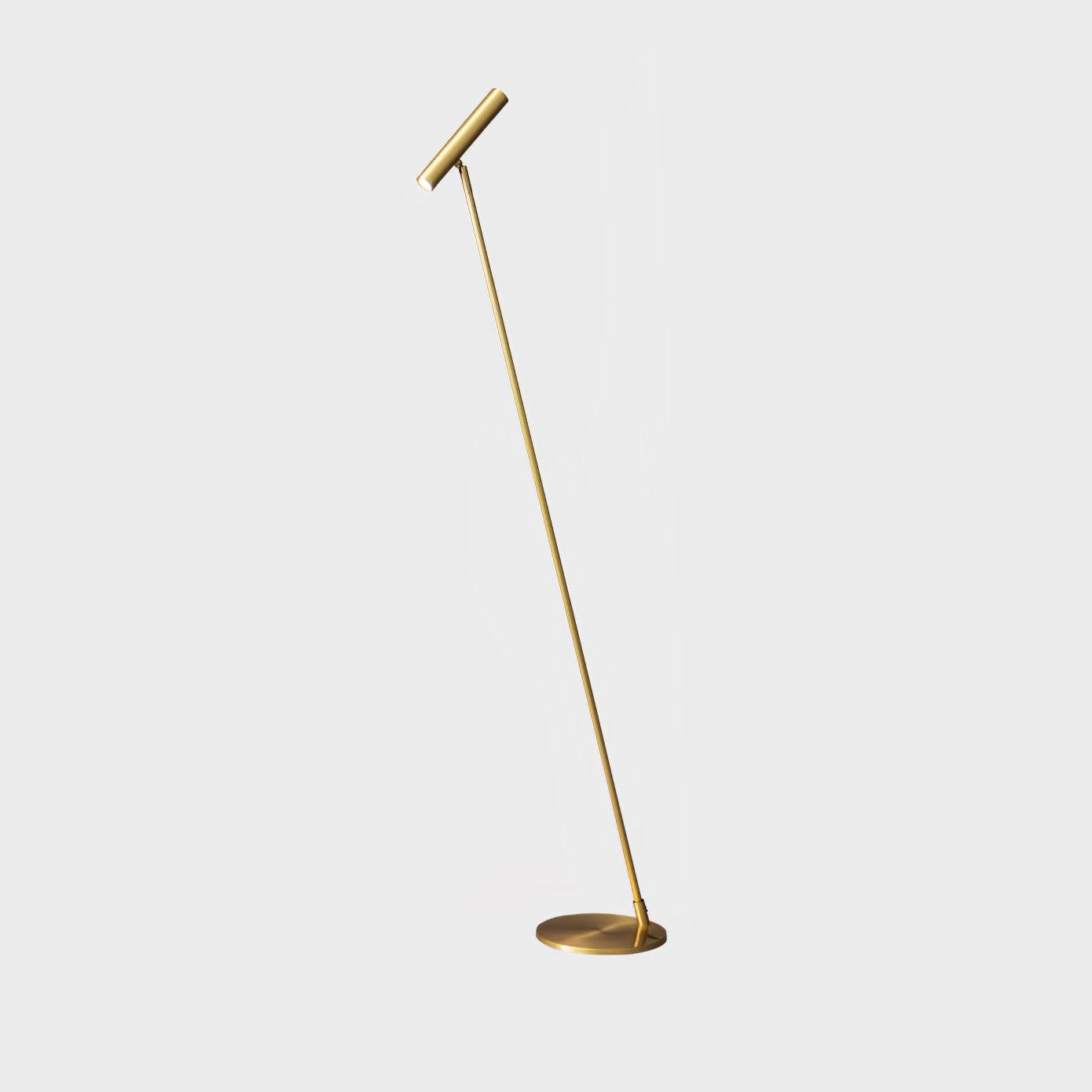 Modern Slim Brass LED Uplight Floor Lamp with Three Color Temperatures for Contemporary Living Rooms