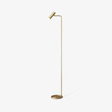 Modern Minimalist Adjustable LED Reading Floor Lamp with Slim Brass Body