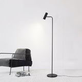 Modern Minimalist Adjustable LED Reading Floor Lamp with Slim Brass Body