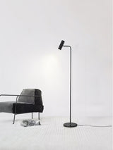 Modern Minimalist Adjustable LED Reading Floor Lamp with Slim Brass Body