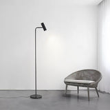 Modern Minimalist Adjustable LED Reading Floor Lamp with Slim Brass Body