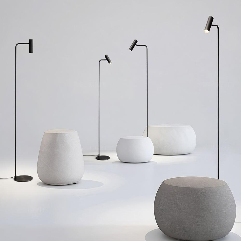 Modern Minimalist Adjustable LED Reading Floor Lamp with Slim Brass Body