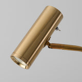 Modern Minimalist Adjustable LED Reading Floor Lamp with Slim Brass Body