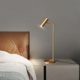 Modern Brass LED Table Lamp with Adjustable Head and Satin Finish Design