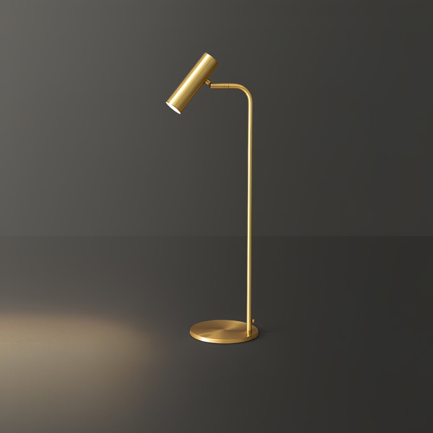 Modern Brass LED Table Lamp with Adjustable Head and Satin Finish Design