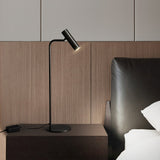 Modern Brass LED Table Lamp with Adjustable Head and Satin Finish Design