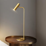Modern Brass LED Table Lamp with Adjustable Head and Satin Finish Design