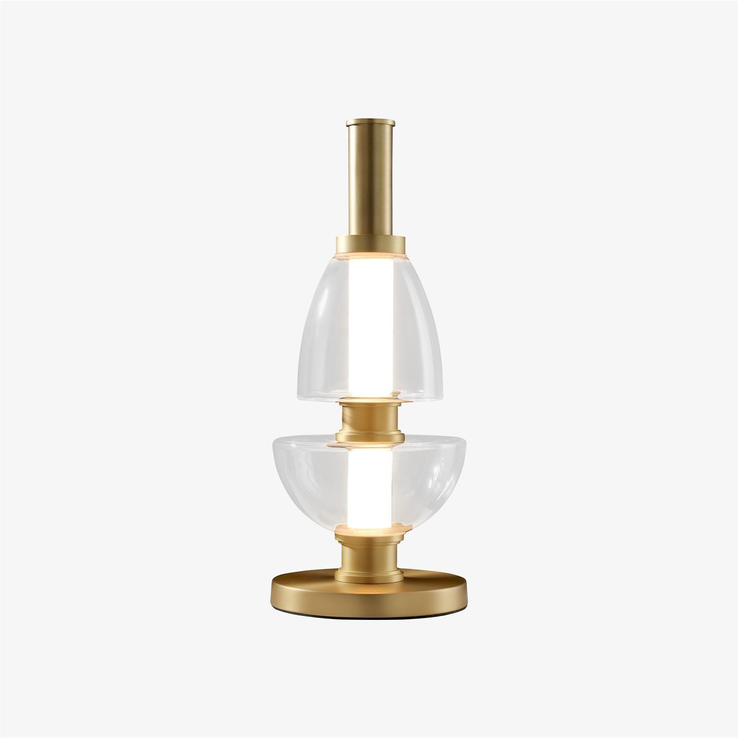 Modern Totem Geometric Glass Table Lamp with Integrated LED for Living Room Decor