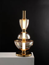 Modern Totem Geometric Glass Table Lamp with Integrated LED for Living Room Decor