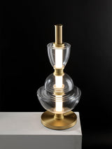 Modern Totem Geometric Glass Table Lamp with Integrated LED for Living Room Decor