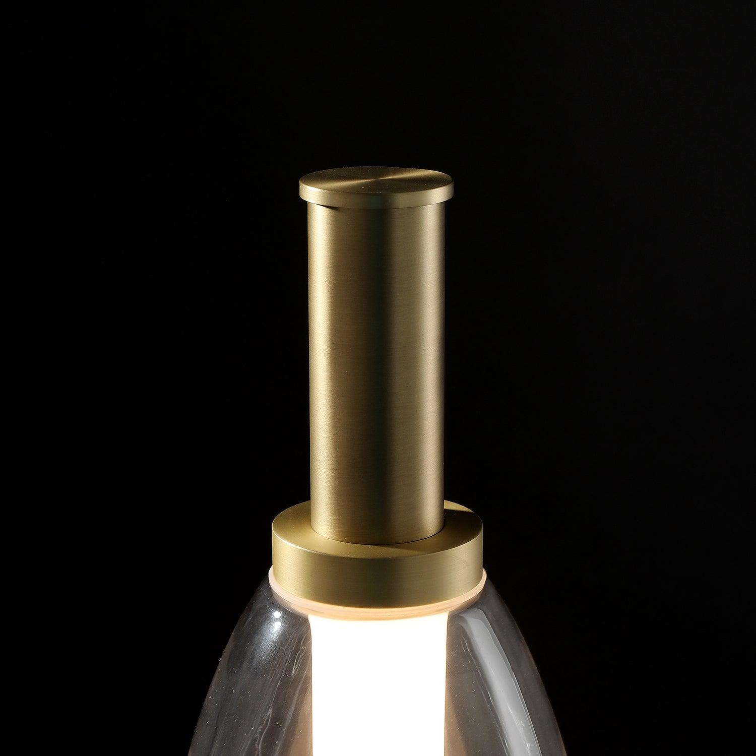 Modern Totem Geometric Glass Table Lamp with Integrated LED for Living Room Decor