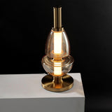 Modern Totem Geometric Glass Table Lamp with Integrated LED for Living Room Decor