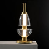Modern Totem Geometric Glass Table Lamp with Integrated LED for Living Room Decor
