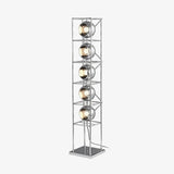 Modern Tower of Spheres Floor Lamp Chrome Geometric Lighting with Glass Globes