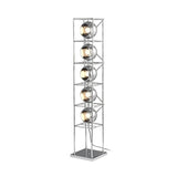 Modern Tower of Spheres Floor Lamp Chrome Geometric Lighting with Glass Globes