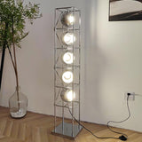 Modern Tower of Spheres Floor Lamp Chrome Geometric Lighting with Glass Globes