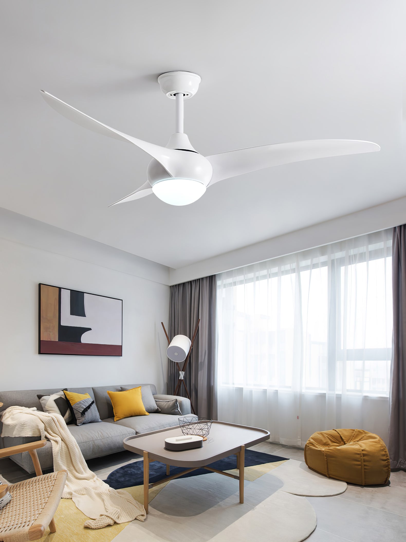 Traditional 52 Inch LED Ceiling Fan with Integrated Light and Remote Control