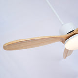 Modern LED Integrated Ceiling Fan with Wood Blades and Remote Control Light