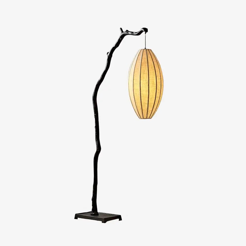 sculptural-tree-branch-standing-floor-lamp-with-elegant-fabric-lantern-shade